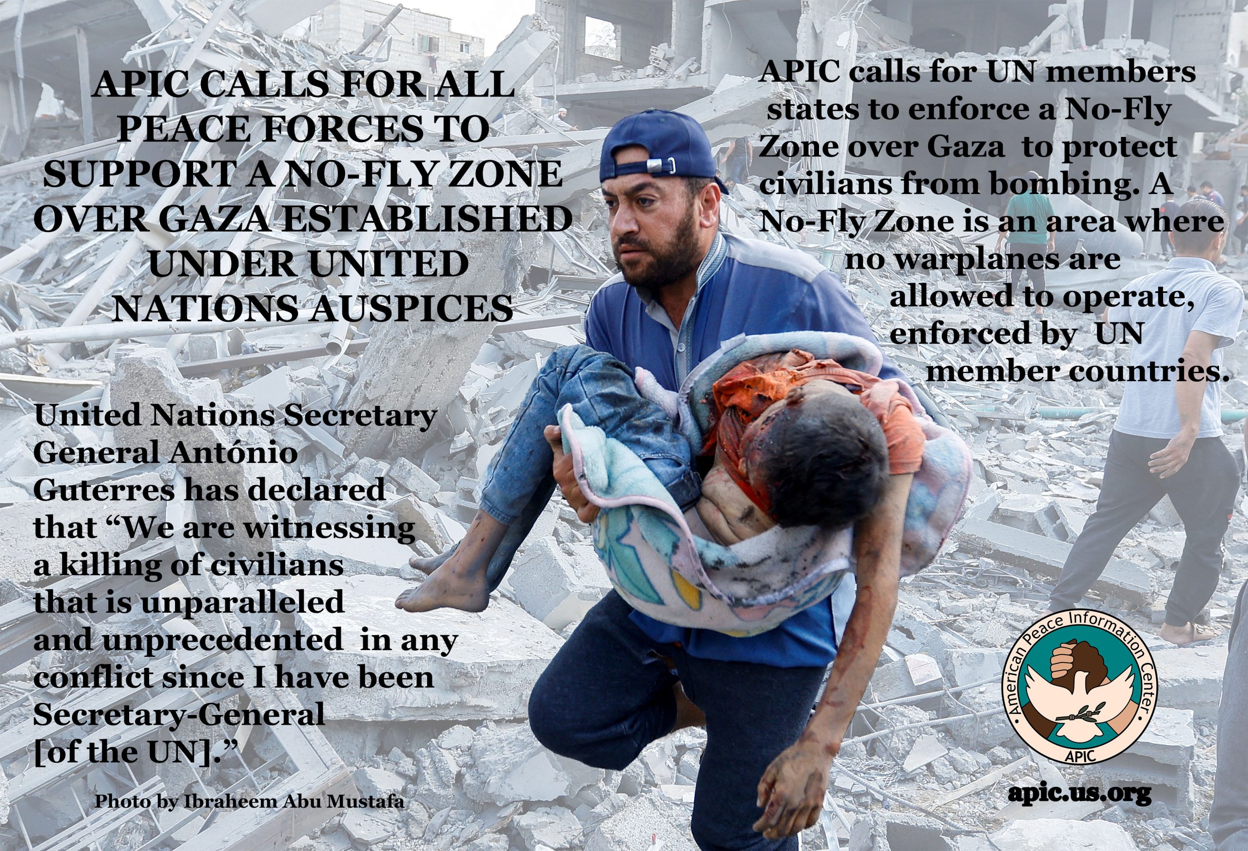 APIC Calls for all Peace Forces to Support a No-Fly Zone over Gaza